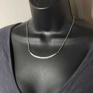 Pretty Lia Sophia Silver Tone Necklace Adjustable 17 To 19.5 Inches Long